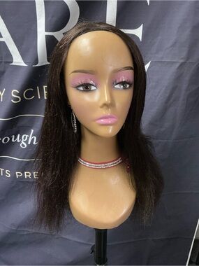 Sleek Natural Straight Wig in Dark Brown - Comfortable Everyday Wear
